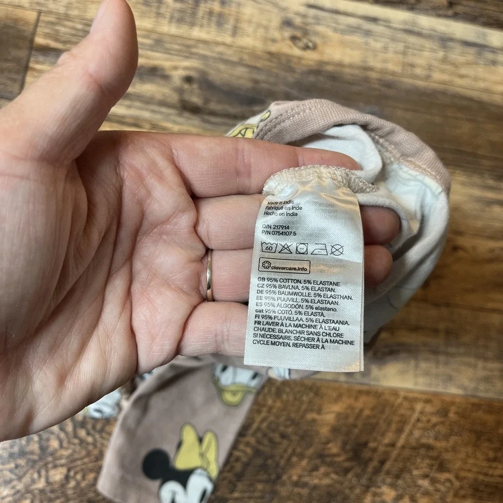 H&M Disney Minnie Mouse Daisy Outfit Baby‎ Girl 9m Brown Organic Cotton